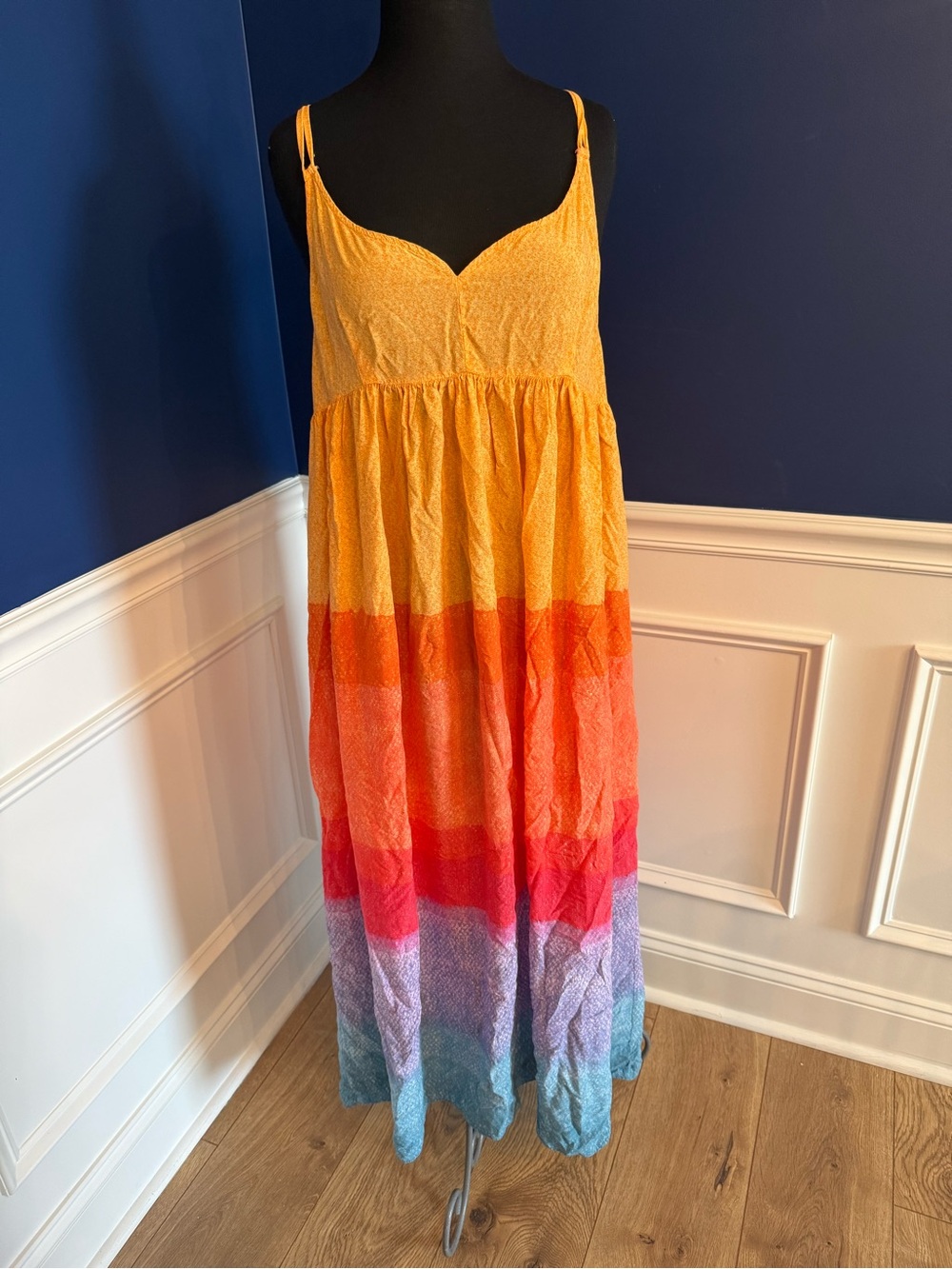 Anthropologie Rainbow Ombre Maxi Sundress